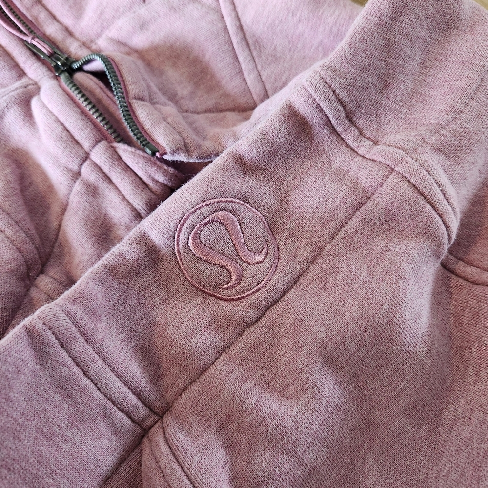 Lululemon Heathered Velvet Dust Pink Cotton Fleece Scuba Hoodie Women's Size 6 - Picture 7 of 8